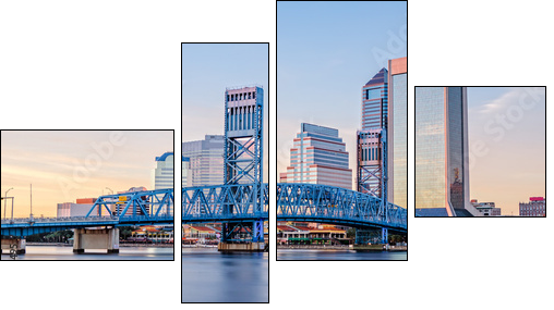 Skyline of Jacksonville, FL and Main Street Bridge - Obraz czteroczęściowy, Fortyk