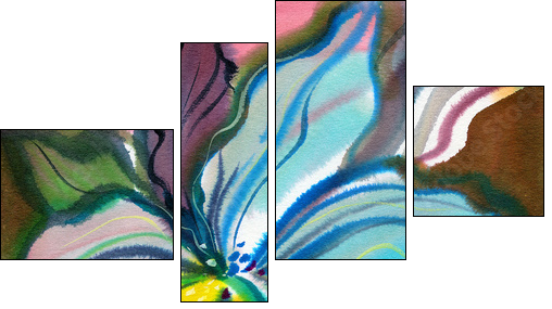 Abstract flowers  - Obraz czteroczęściowy, Fortyk