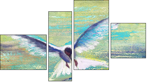 Flying seagull  - Obraz czteroczęściowy, Fortyk