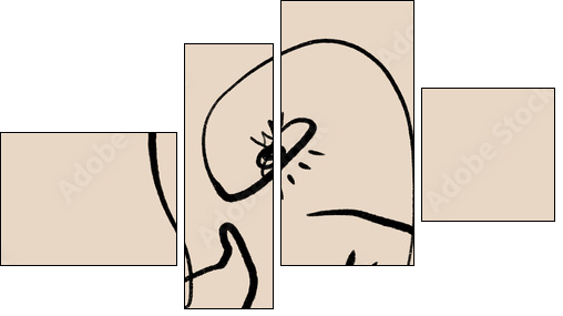 Hand drawn stylized temting contemporary art - Obraz czteroczęściowy, Fortyk