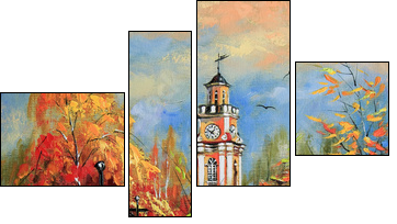Ancient Vitebsk in the autumn  - Obraz czteroczęściowy, Fortyk