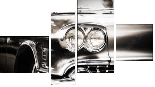 Cadillac – klasyka w eleganckich szarościach
 - Obraz czteroczęściowy, Fortyk