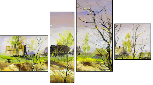 Winter landscape  - Obraz czteroczęściowy, Fortyk