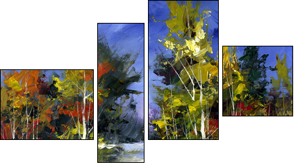 Winter landscape  - Obraz czteroczęściowy, Fortyk