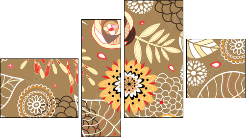 Jesienna kompozycja kwiatów i liści
 - Obraz czteroczęściowy, Fortyk