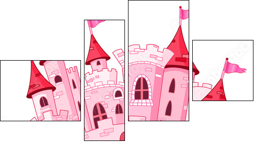 Różowy zamek dla małej księżniczki
 - Obraz czteroczęściowy, Fortyk