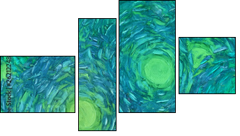 Abstract texture background. Digital painting in Vincent Van Gogh style artwork. Hand drawn artistic pattern. Modern art. Good for printed pictures, postcards, posters or wallpapers and textile print. - Obraz czteroczęściowy, Fortyk