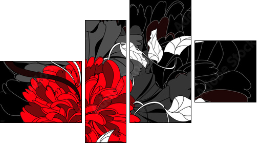 Czerwony kwiat – współczesna grafika
 - Obraz czteroczęściowy, Fortyk