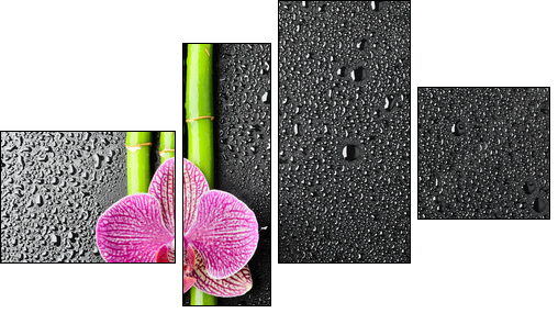 Azjatyckie spa – bambus i orientalny kwiat
 - Obraz czteroczęściowy, Fortyk