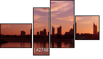 Zachód słońca w Cityscape Dubaj
 - Obraz czteroczęściowy, Fortyk