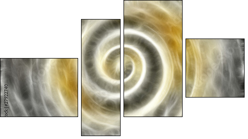 Ciepły wir – abstrakcyjna spirala - Obraz czteroczęściowy, Fortyk