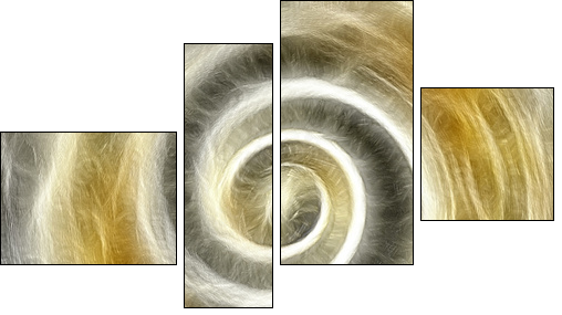 Ślimak abstrakcyjnie – ciepła spirala - Obraz czteroczęściowy, Fortyk