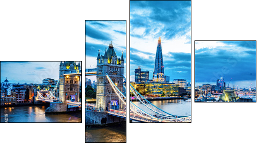 Tower Bridge In London - Obraz czteroczęściowy, Fortyk