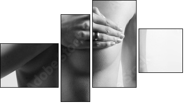 female black and white  - Obraz czteroczęściowy, Fortyk