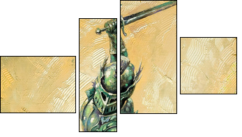 Battle of medieval knights  - Obraz czteroczęściowy, Fortyk