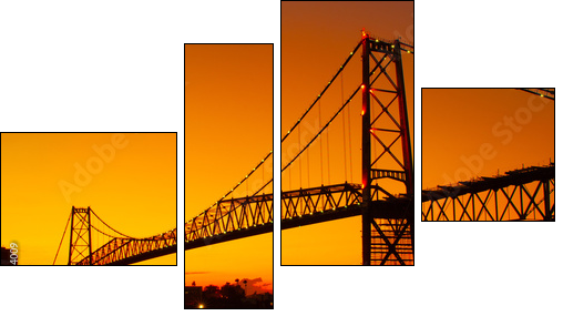 Hercilio Luz bridge in the sunset - Obraz czteroczęściowy, Fortyk