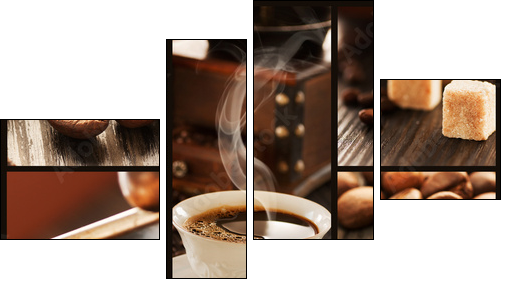 Kawa  - aromatyczny collage
 - Obraz czteroczęściowy, Fortyk