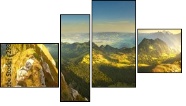 Słońce i góry – mariaż idealny - Obraz czteroczęściowy, Fortyk