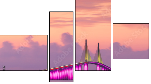 Sunshine Skyway Bridge spanning the Lower Tampa Bay - Obraz czteroczęściowy, Fortyk
