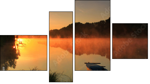 Romantyczne jezioro – wieczorna przystań
 - Obraz czteroczęściowy, Fortyk