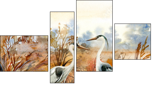 Kolorowy świat ptactwa - Obraz czteroczęściowy, Fortyk