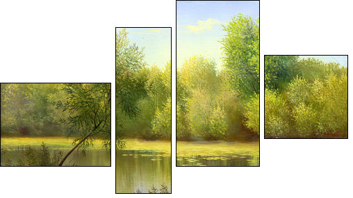 Wood lake  - Obraz czteroczęściowy, Fortyk
