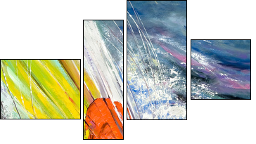 The sailing boat rushing on waves  - Obraz czteroczęściowy, Fortyk