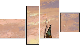 Sailing boat  - Obraz czteroczęściowy, Fortyk