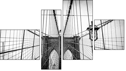 brooklyn bridge in new york - Obraz czteroczęściowy, Fortyk