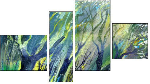 The drawn wood  - Obraz czteroczęściowy, Fortyk