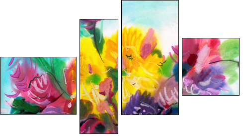 Wild flowers  - Obraz czteroczęściowy, Fortyk