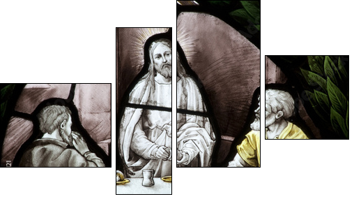 Last supper stained glass  - Obraz czteroczęściowy, Fortyk