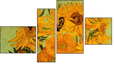 Słoneczniki, które pasują wszędzie - Obraz czteroczęściowy, Fortyk