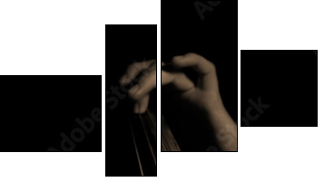 Musician playing contrabass  - Obraz czteroczęściowy, Fortyk