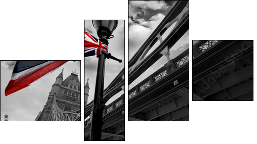 Tower Bridge – londyński most z Brytyjką 
 - Obraz czteroczęściowy, Fortyk