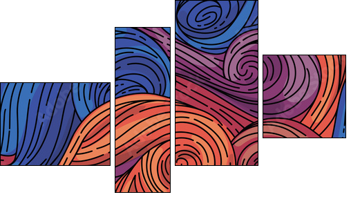 Seamless vector pattern. Van Gogh style - Obraz czteroczęściowy, Fortyk