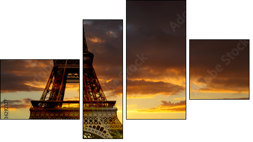 Eiffel tower, Paris  - Obraz czteroczęściowy, Fortyk