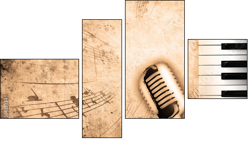 dirty music background  - Obraz czteroczęściowy, Fortyk