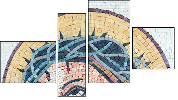Antique Byzantine Christian mosaic portrait of Jesus Christ  - Obraz czteroczęściowy, Fortyk