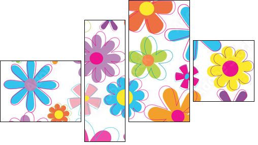 Kwiaty kolorami malowane
 - Obraz czteroczęściowy, Fortyk