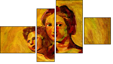 Madonna and Child Painting  - Obraz czteroczęściowy, Fortyk