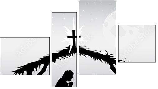 nativity scene,vector  - Obraz czteroczęściowy, Fortyk