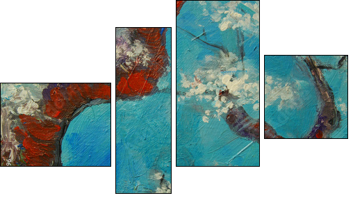 Arbre en fleurs 5 - Obraz czteroczęściowy, Fortyk