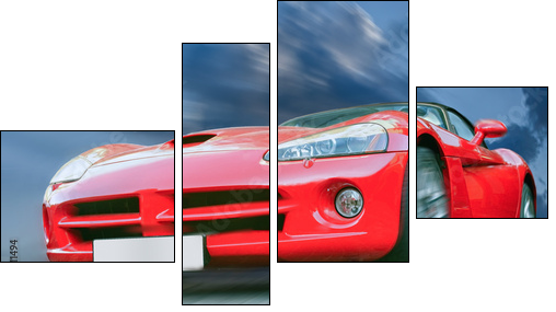 sports car  - Obraz czteroczęściowy, Fortyk