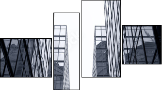 Glass Office Skyscrapers, Hong Kong  - Obraz czteroczęściowy, Fortyk