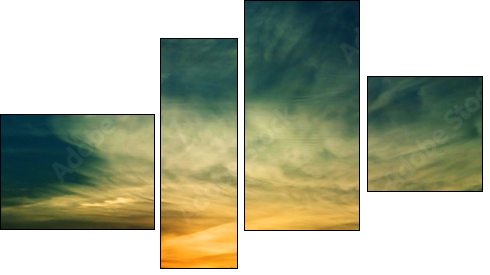 Sandy desert at sunset time  - Obraz czteroczęściowy, Fortyk