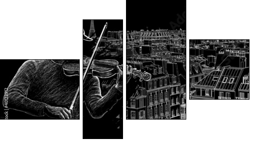 roofs in Paris  - Obraz czteroczęściowy, Fortyk