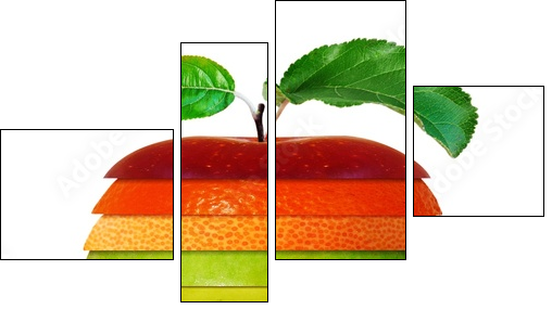 Owoc o wielu smakach - kolorowa kompozycja - Obraz czteroczęściowy, Fortyk