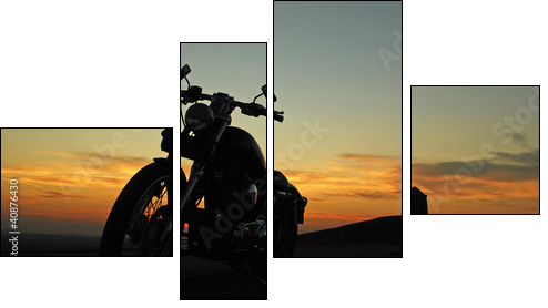 motorbike sunset  - Obraz czteroczęściowy, Fortyk