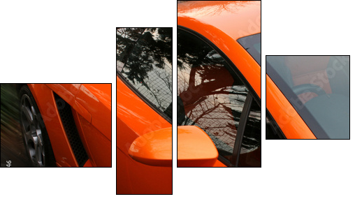 side of orange supercar  - Obraz czteroczęściowy, Fortyk